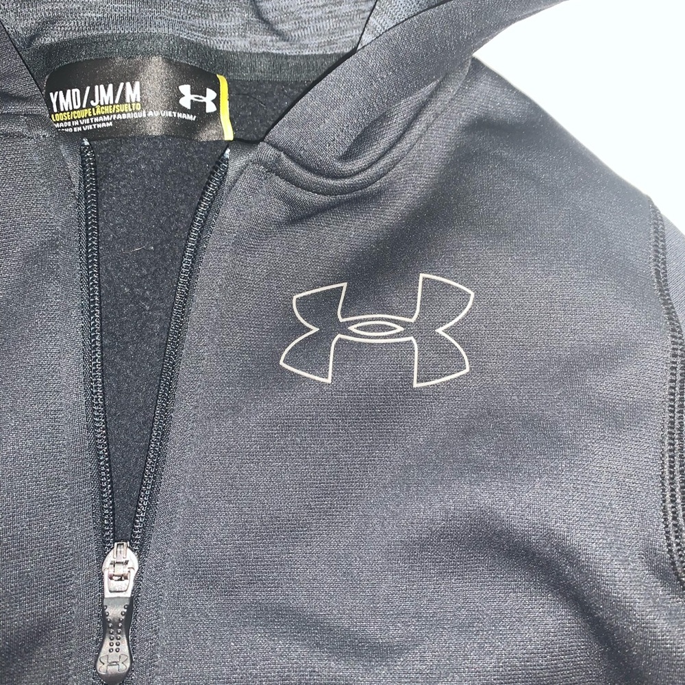 UNDER ARMOUR BLACK JACKET COAT BOYS size M 10 - Picture 1 of 4